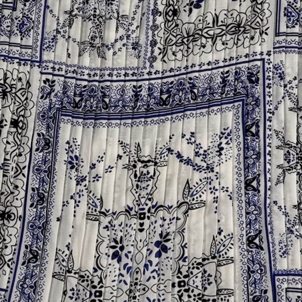 Vintage Y2K ADRIENNE VITTADINI Accordion Pleat Scarf Bandana Print Blouse Size S - Picture 3 of 8